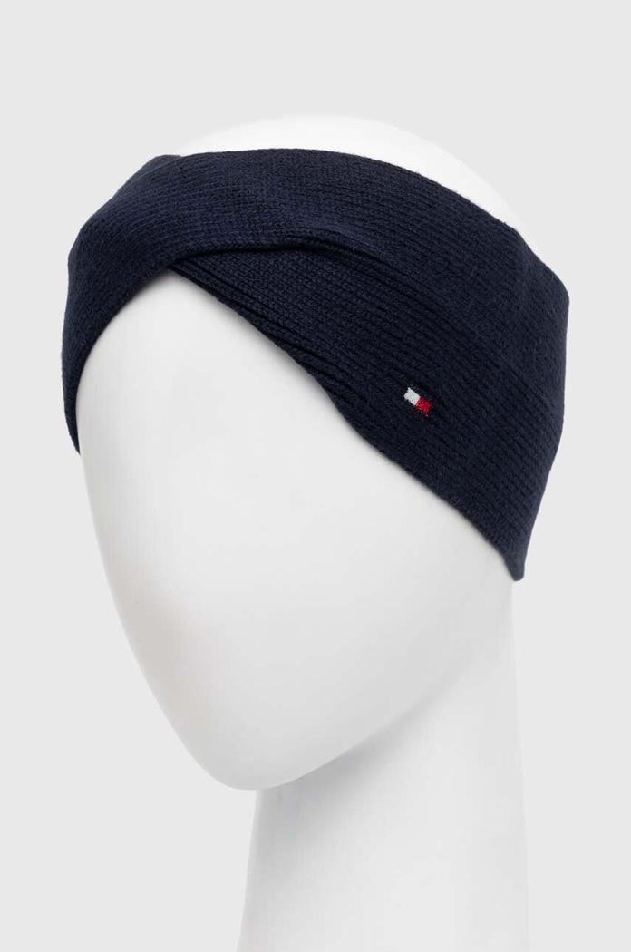 Doplňky Tommy Hilfiger Čelenka s příměsí kašmíru Tommy Hilfiger AW0AW15312 námořnická modř