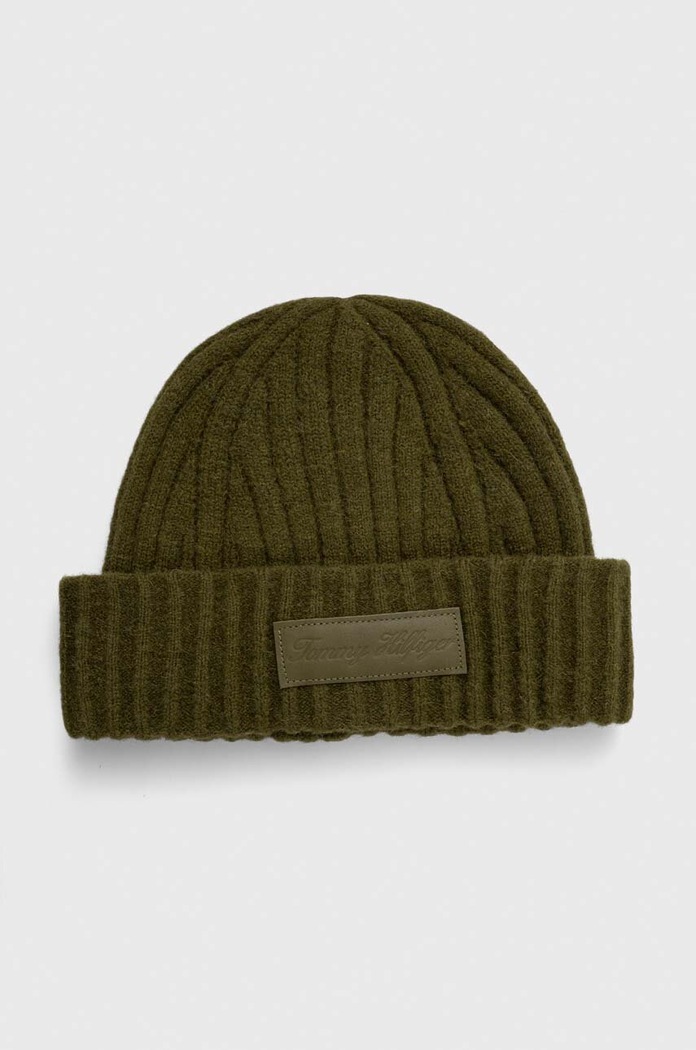 Tommy Hilfiger sapka gyapjú keverékből sima zöld AW0AW15325