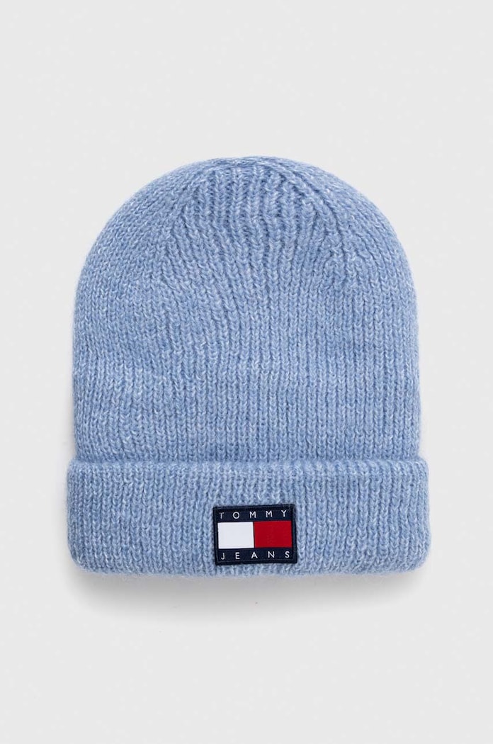 Tommy Jeans czapka z domieszką wełny pozostałe niebieski AW0AW15464