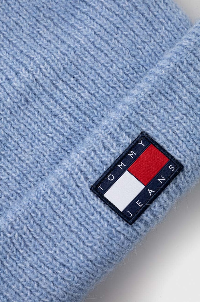 Akcesoria Tommy Jeans czapka z domieszką wełny AW0AW15464 niebieski