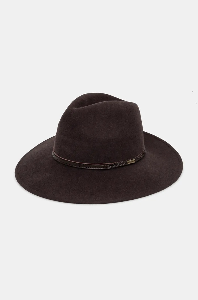 Barbour kapelusz wełniany wełna brązowy LHA0217