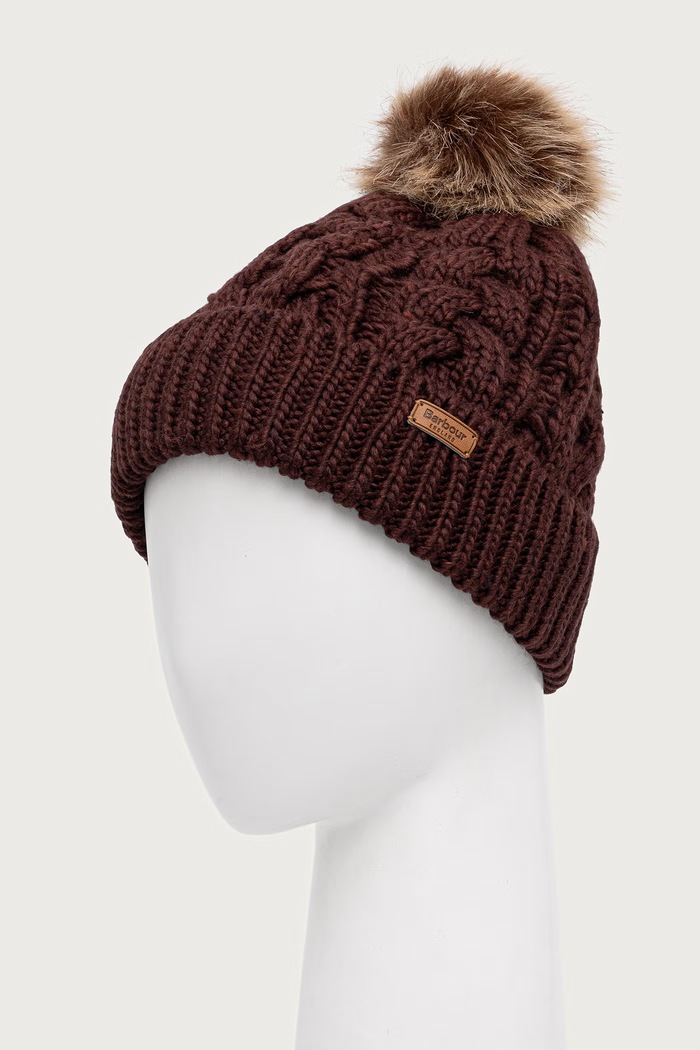 Barbour Czapka z pomponem damska LHA0386 brązowy AA00