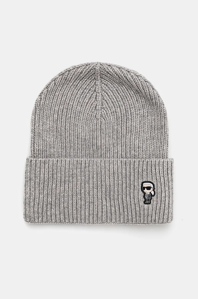 Karl Lagerfeld czapka z domieszką wełny z domieszką wełny szary 236W3405