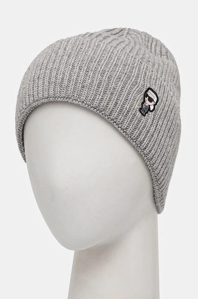 Karl Lagerfeld czapka z domieszką wełny 236W3405 szary AA00