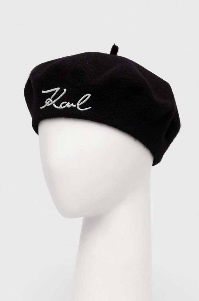 Вълнена барета Karl Lagerfeld 236W3418 черен AW23