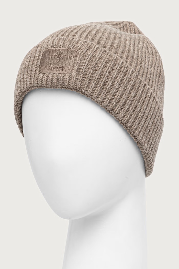 Joop! czapka damska z dodatkiem wełny 30038491 beżowy AW25