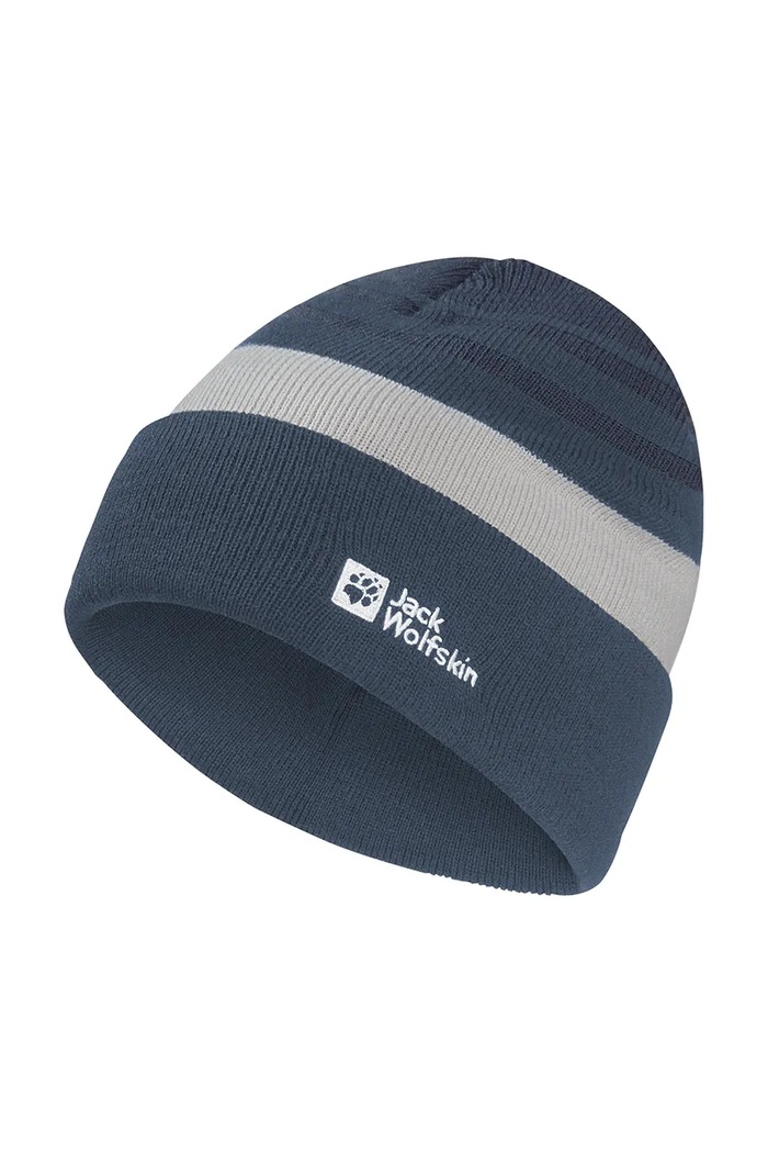 Jack Wolfskin gyerek sapka STRIP NIT közepesen vastag sötétkék 1910402