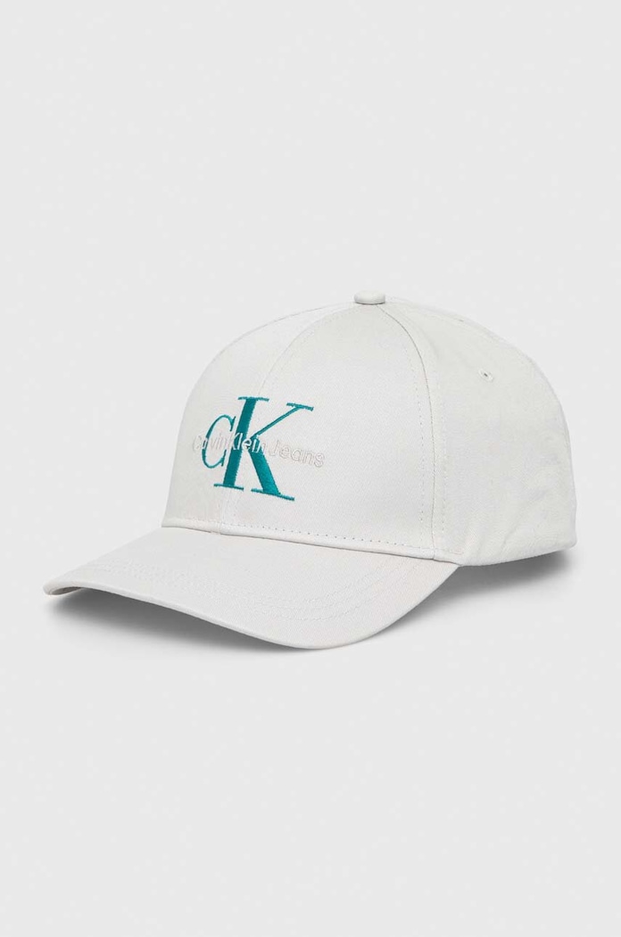 Βαμβακερό καπέλο του μπέιζμπολ Calvin Klein Jeans γκρί K50K510061