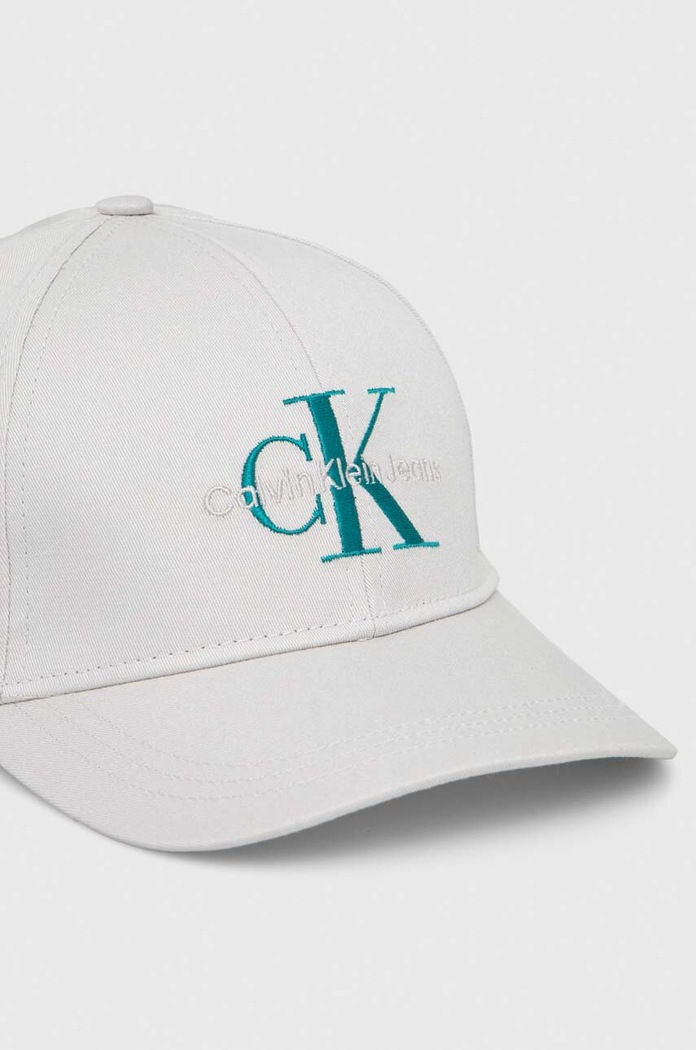 Βαμβακερό καπέλο του μπέιζμπολ Calvin Klein Jeans K50K510061 γκρί SS24