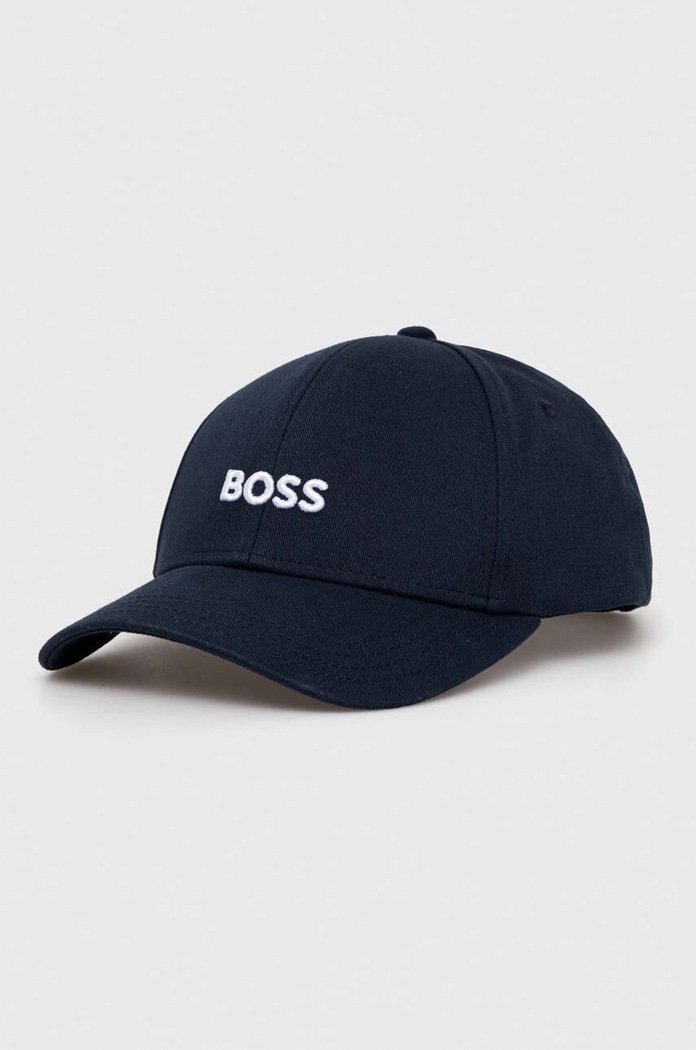 Βαμβακερό καπέλο του μπέιζμπολ BOSS Gelio-C_Sz40 απλικέ σκούρο μπλε 50495121