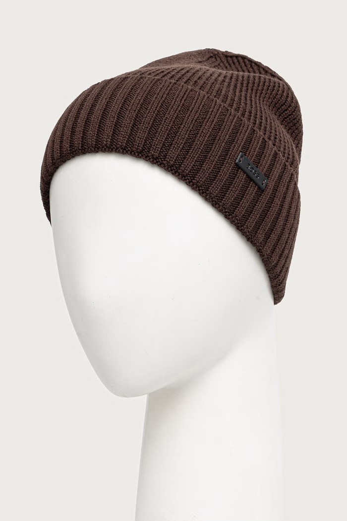 BOSS Σκούφος ανδρικός μάλλινος Fati 50495306 καφέ AW25