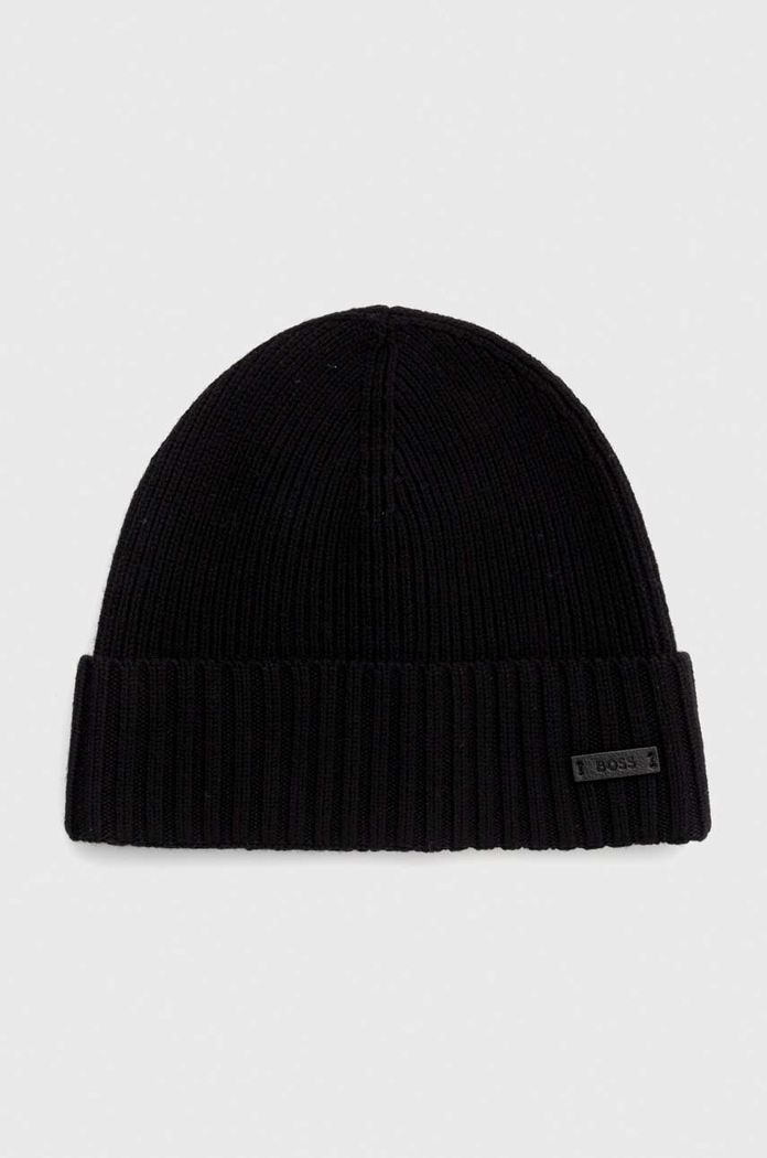 Vunena kapa BOSS Fati 50495306 crna AW25