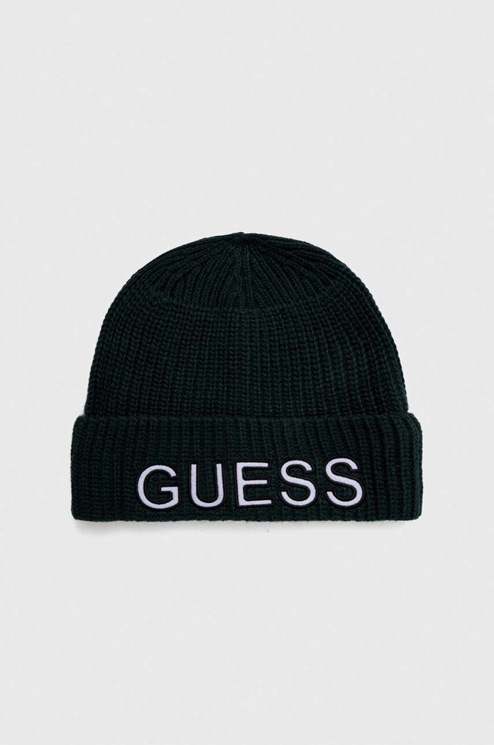 Guess czapka z domieszką wełny z domieszką wełny zielony M3BZ18.Z39B0