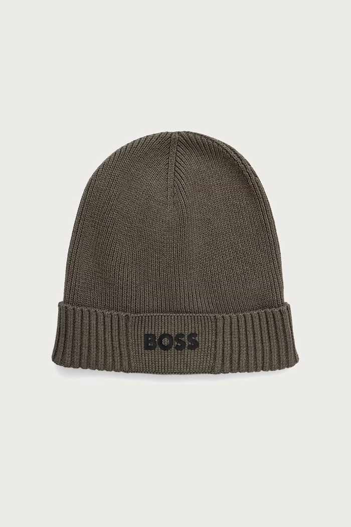 BOSS Green шапка мужская с добавлением шерсти Asic_Beanie-X зелёный 50499423