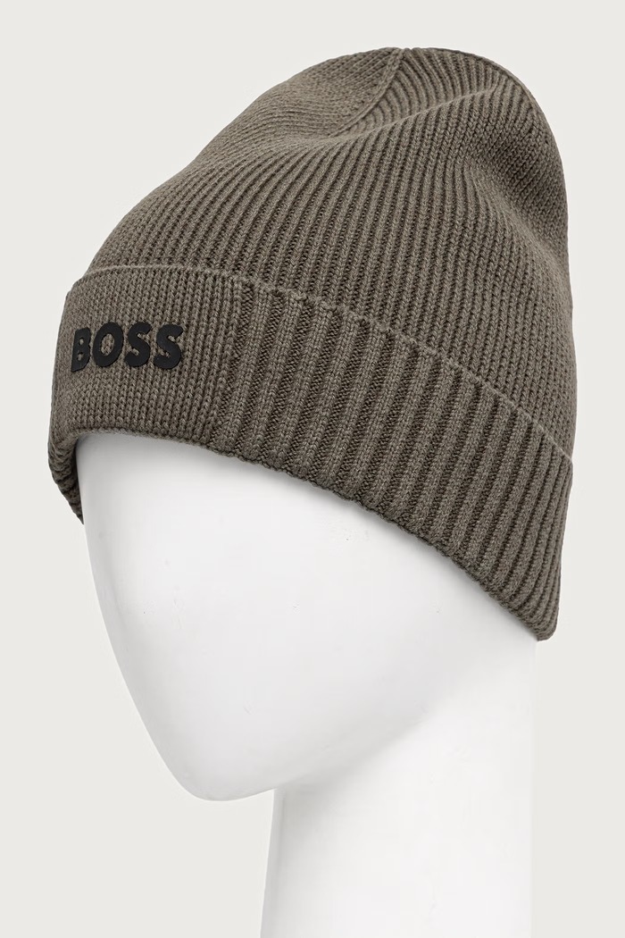 Аксессуары BOSS Green шапка мужская с добавлением шерсти Asic_Beanie-X 50499423 зелёный