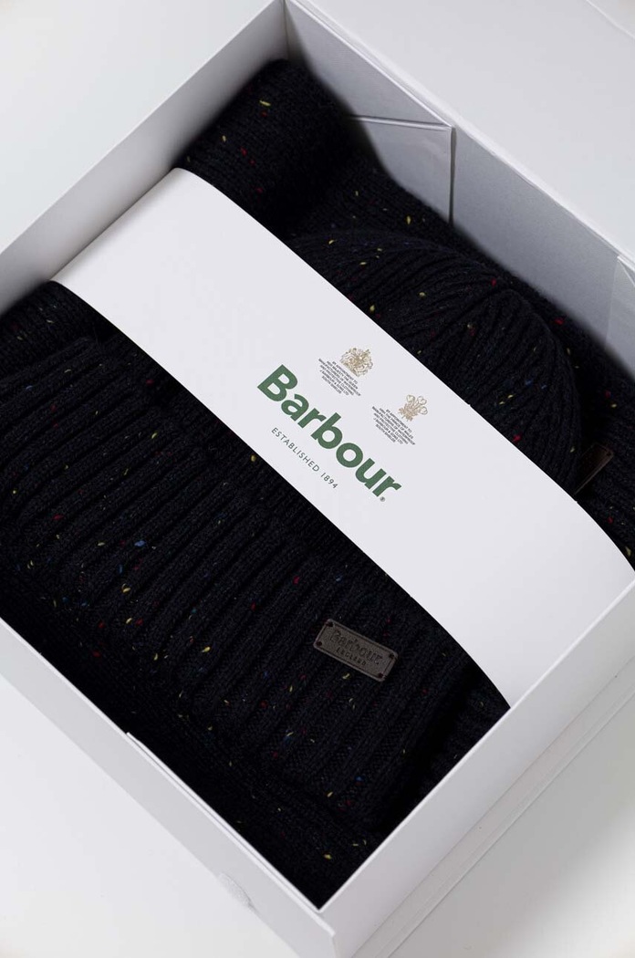 Barbour beanie and scarf Carlton Fleck Beanie & Scarf Gift Set MGS0047