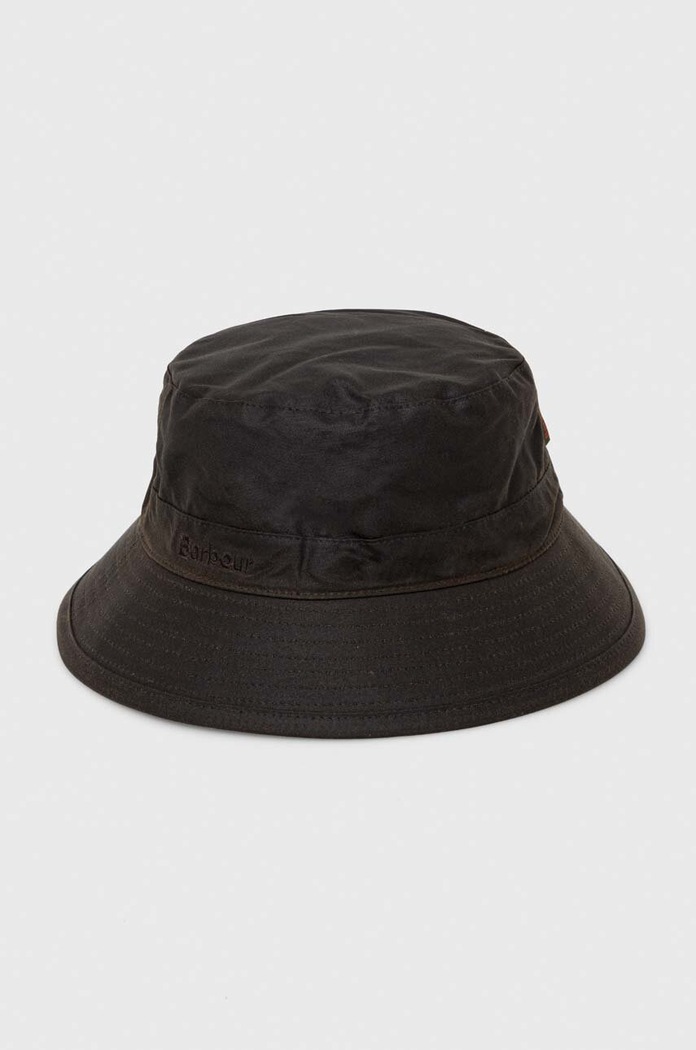 Bavlněná čepice Barbour hladký hnědá MHA0001