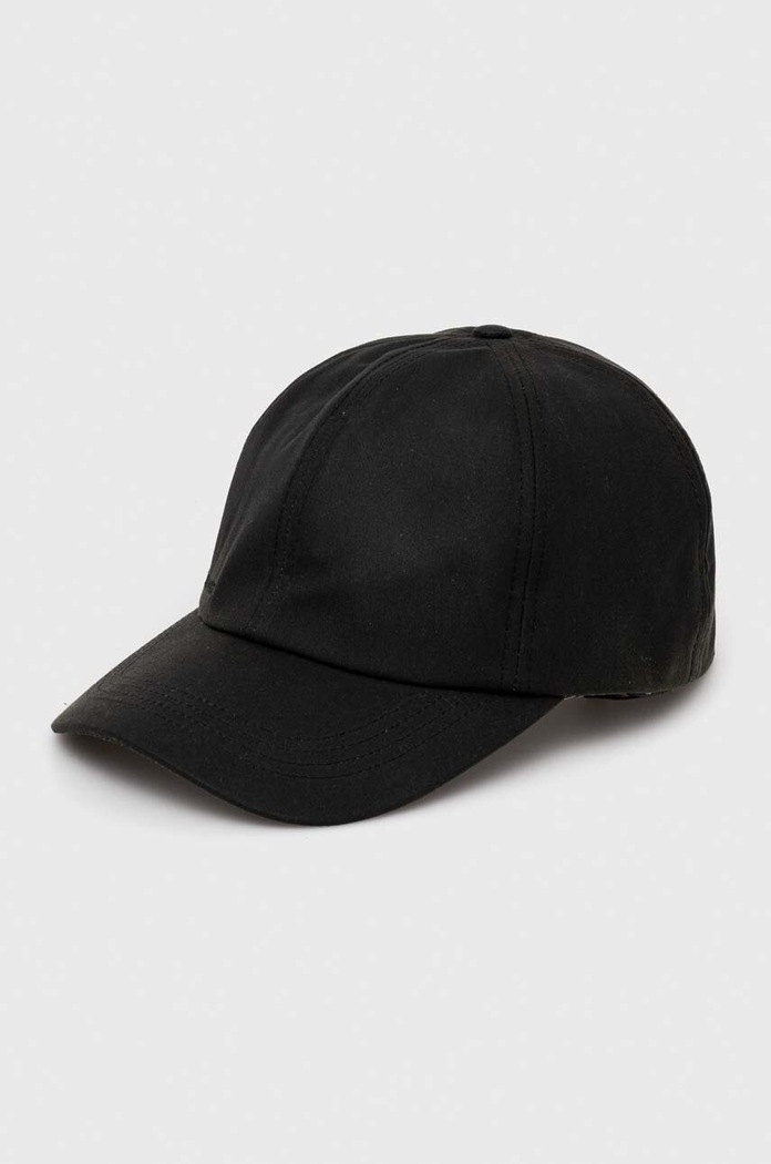 Памучна шапка с козирка Barbour памук зелен MHA0005