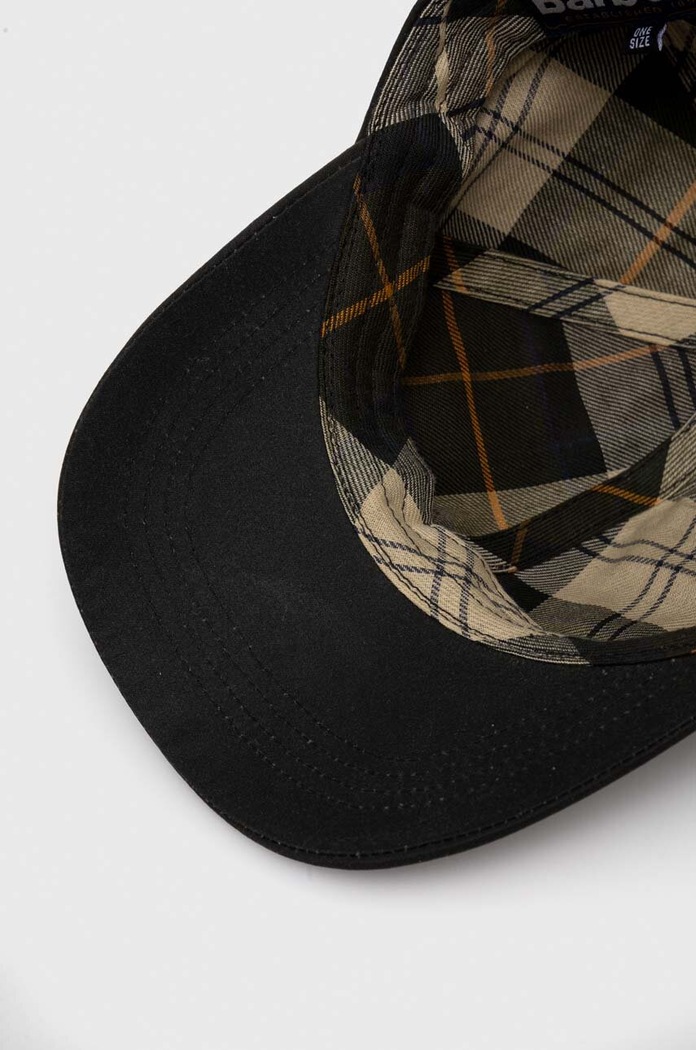 Памучна шапка с козирка Barbour зелен MHA0005