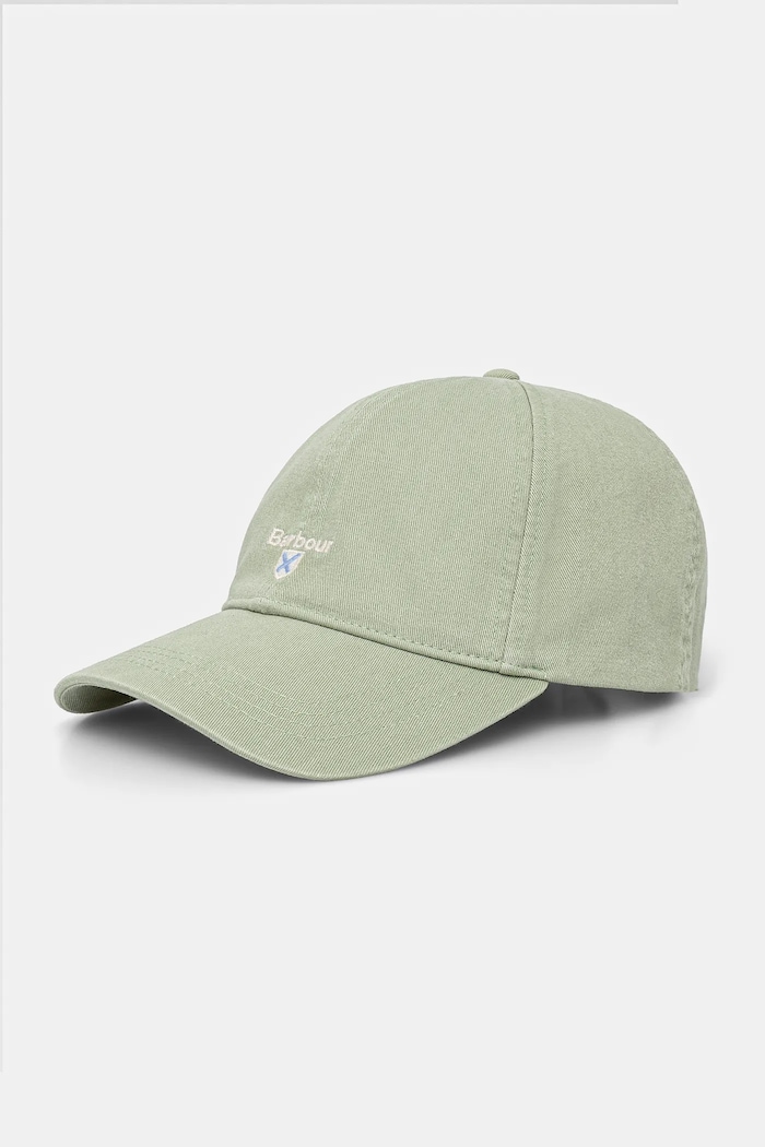 Barbour baseballová čepice pánská bavlněná zelená MHA0274
