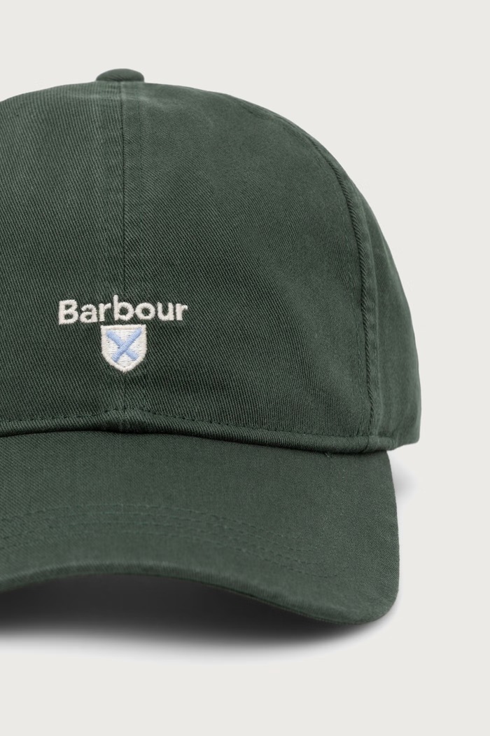 Barbour Bejzbalová čiapka pánska bavlnená MHA0274 zelená AA00