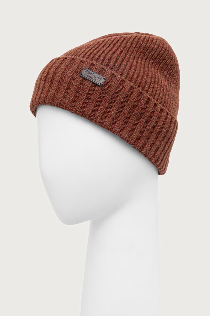 Akcesoria Barbour Czapka beanie męska z wełną Carlton Beanie MHA0449 pomarańczowy