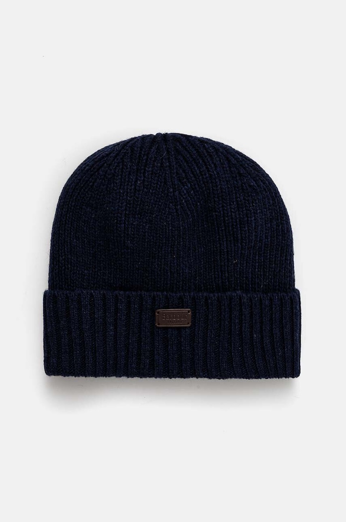 Barbour czapka wełniana wełna granatowy MHA0449