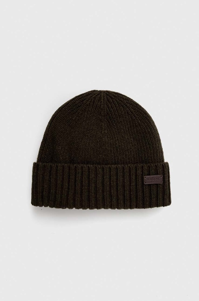 Вълнена шапка Barbour вълна зелен MHA0449