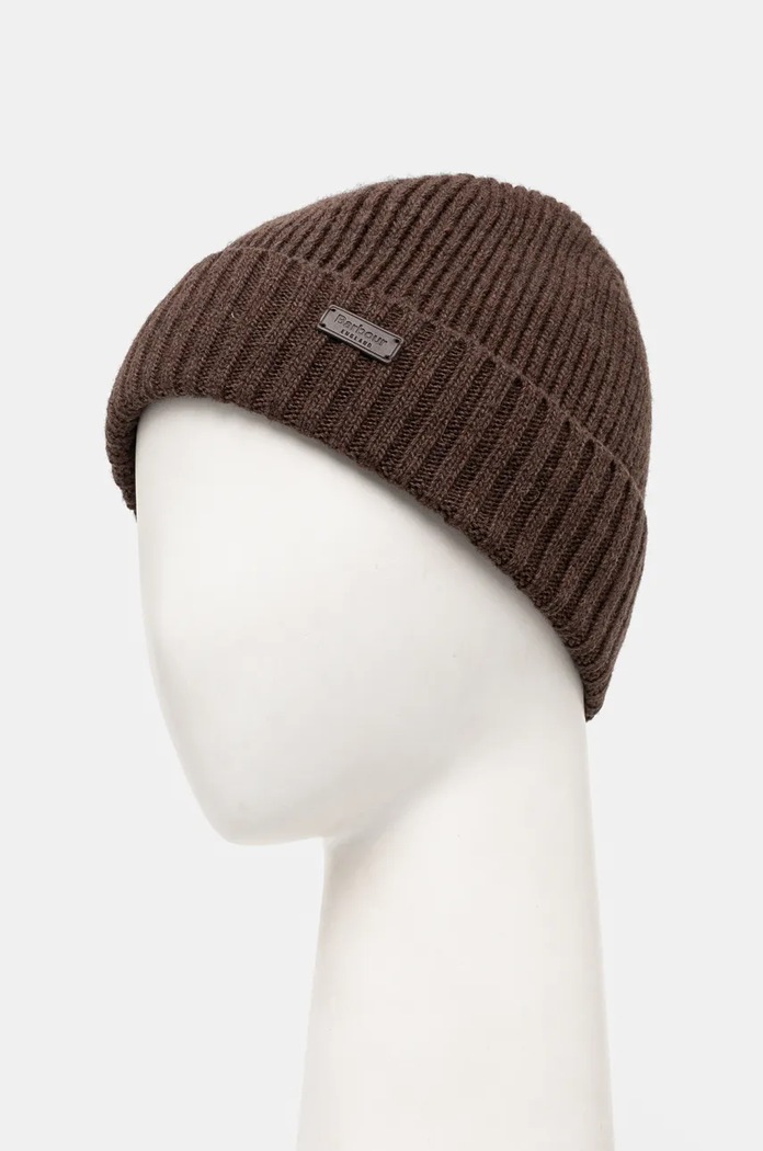 Barbour Czapka beanie męska z wełną Carlton Beanie MHA0449 brązowy AA00