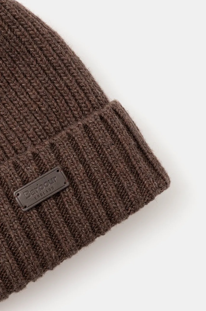 Akcesoria Barbour Czapka beanie męska z wełną Carlton Beanie MHA0449 brązowy