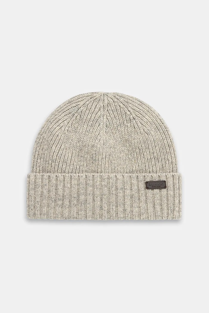 Barbour Czapka beanie męska z wełną Carlton Beanie szary MHA0449
