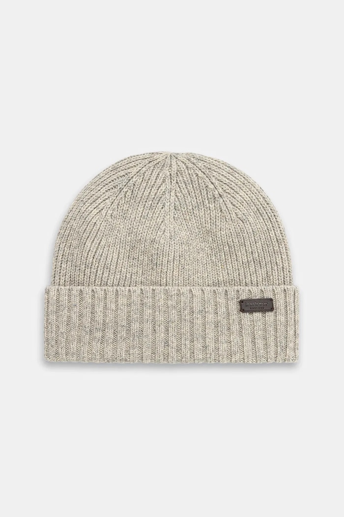 Barbour Czapka beanie męska z wełną Carlton Beanie szary MHA0449
