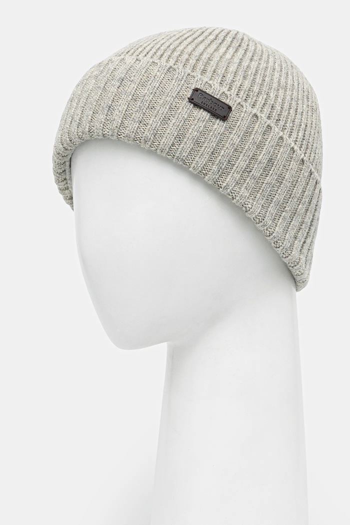 Barbour Czapka beanie męska z wełną Carlton Beanie MHA0449 szary AA00