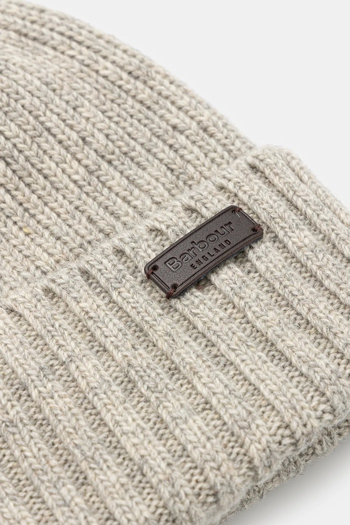 Akcesoria Barbour Czapka beanie męska z wełną Carlton Beanie MHA0449 szary