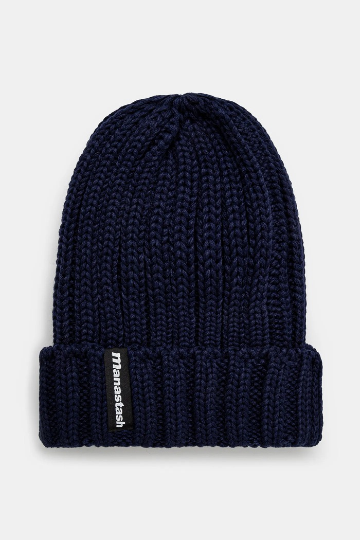 Σκούφος Manastash 90'S Logo Beanie Ii απλό σκούρο μπλε 7923974005