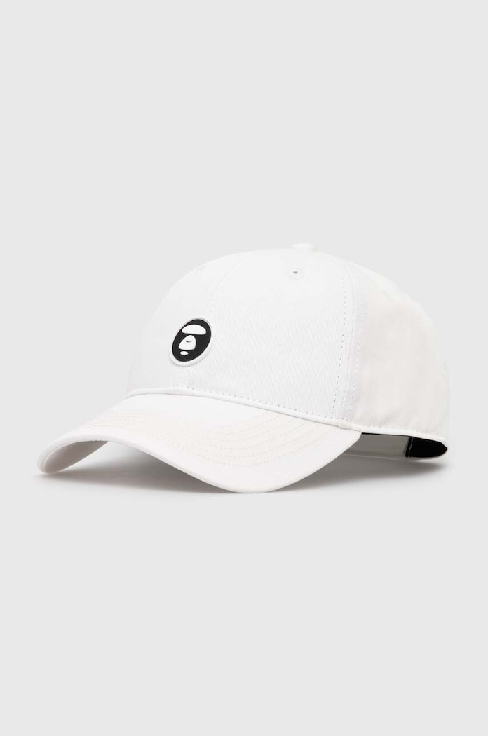 Pamučna kapa sa šiltom AAPE Cotton natpis bijela ACP4865
