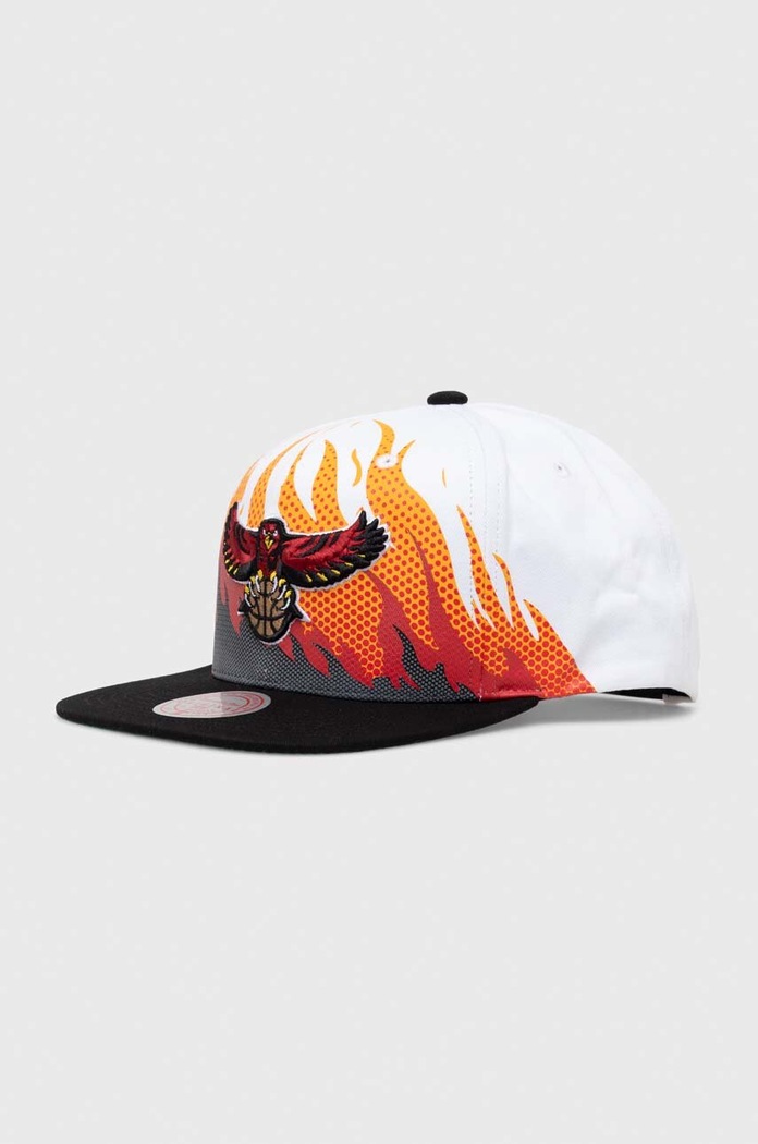 Bavlněná baseballová čepice Mitchell&Ness ATLANTA HAWKS bavlna bílá HHSS5798.AHAYYPPPWHI
