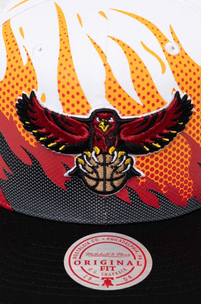 Bavlněná baseballová čepice Mitchell&Ness ATLANTA HAWKS HHSS5798.AHAYYPPPWHI bílá AW23