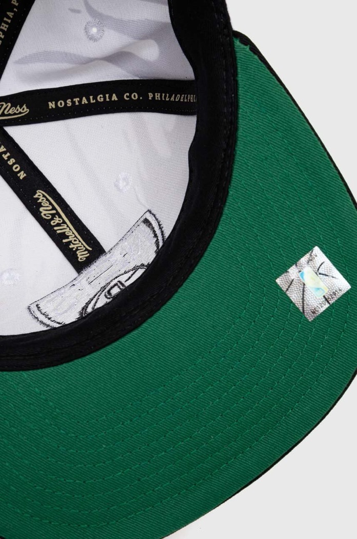 Șapcă de baseball din bumbac BROOKLYN NETS Mitchell&Ness HHSS6001.BNEYYPPPWHI alb