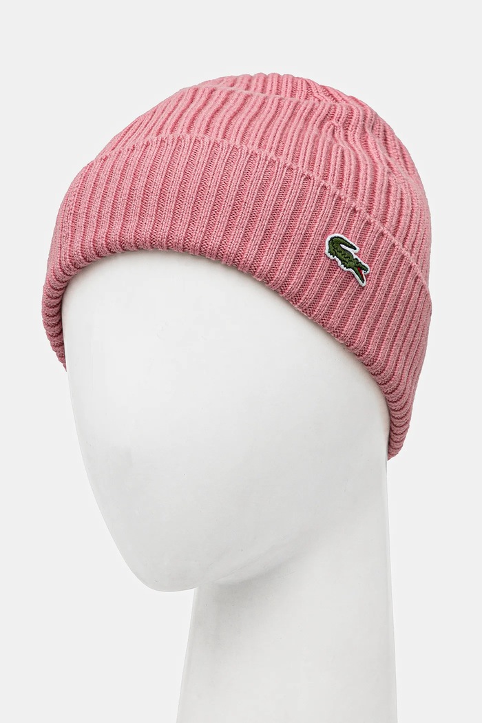 Vlněná čepice Lacoste RB0001 růžová AW25