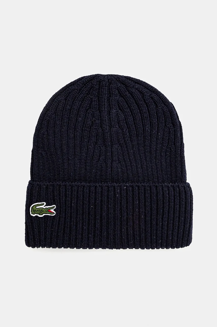 Μάλλινο σκουφί Lacoste μαλλί σκούρο μπλε RB0001