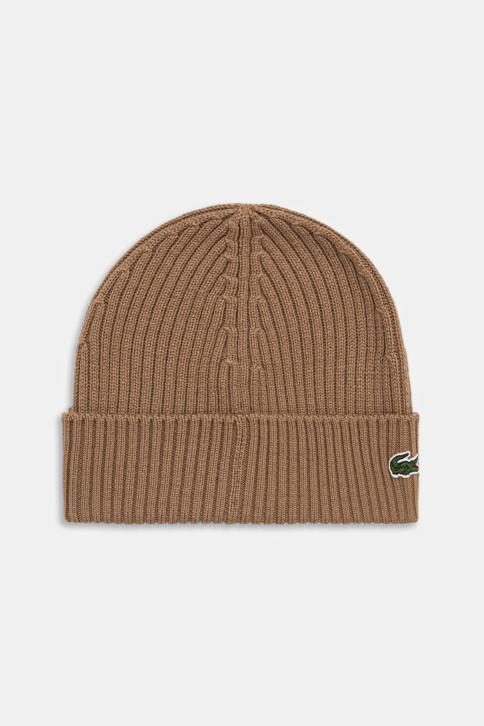Lacoste czapka wełniana wełna brązowy RB0001