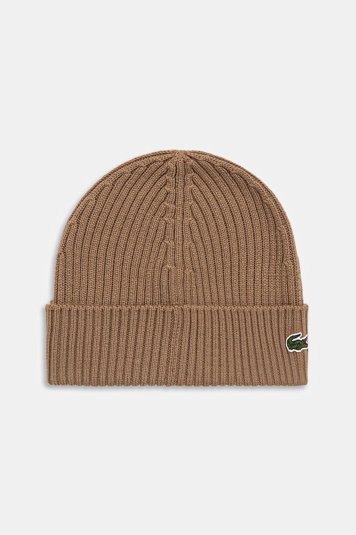 Lacoste czapka wełniana wełna brązowy RB0001