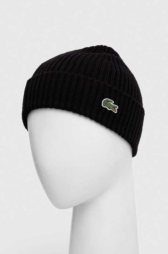 Вълнена шапка Lacoste RB0001 черен AW25
