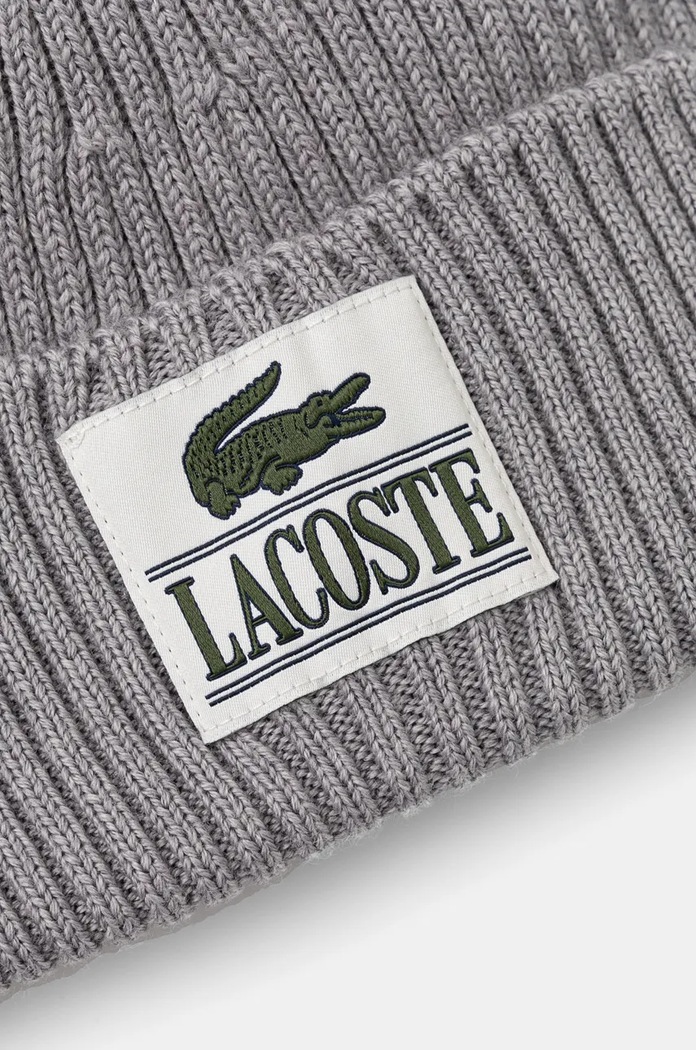 Lacoste czapka wełniana RB1783 szary AW24