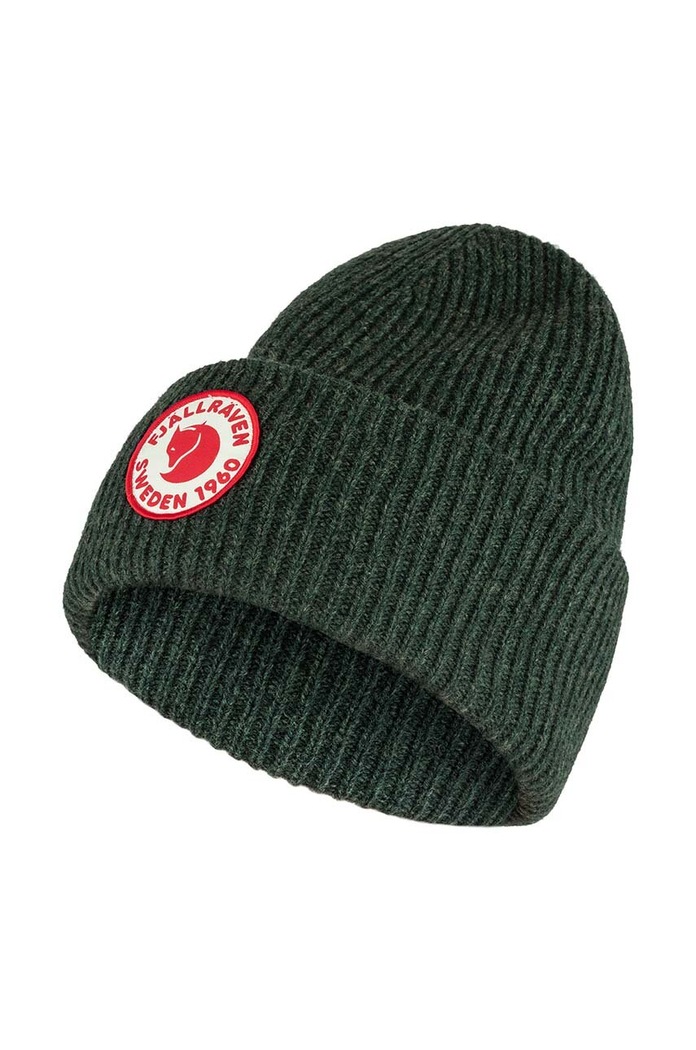 Fjallraven Vlněná čepice Fjallraven 1967 Logo zelená F78142.662
