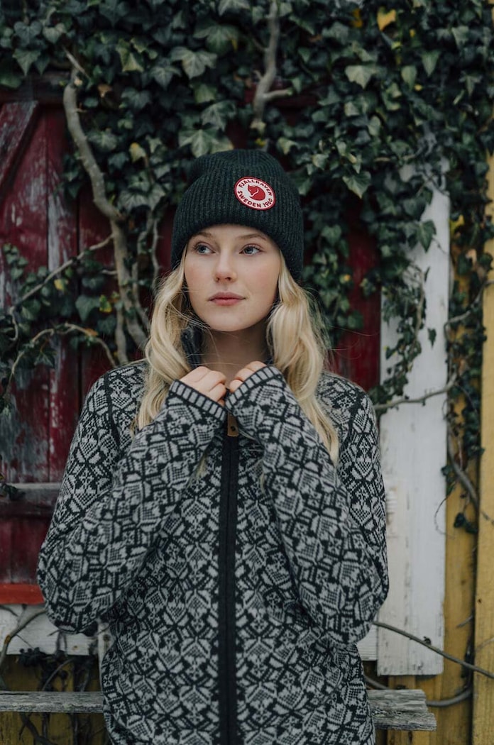 Vlněná čepice Fjallraven 1967 Logo Fjallraven F78142.662 zelená