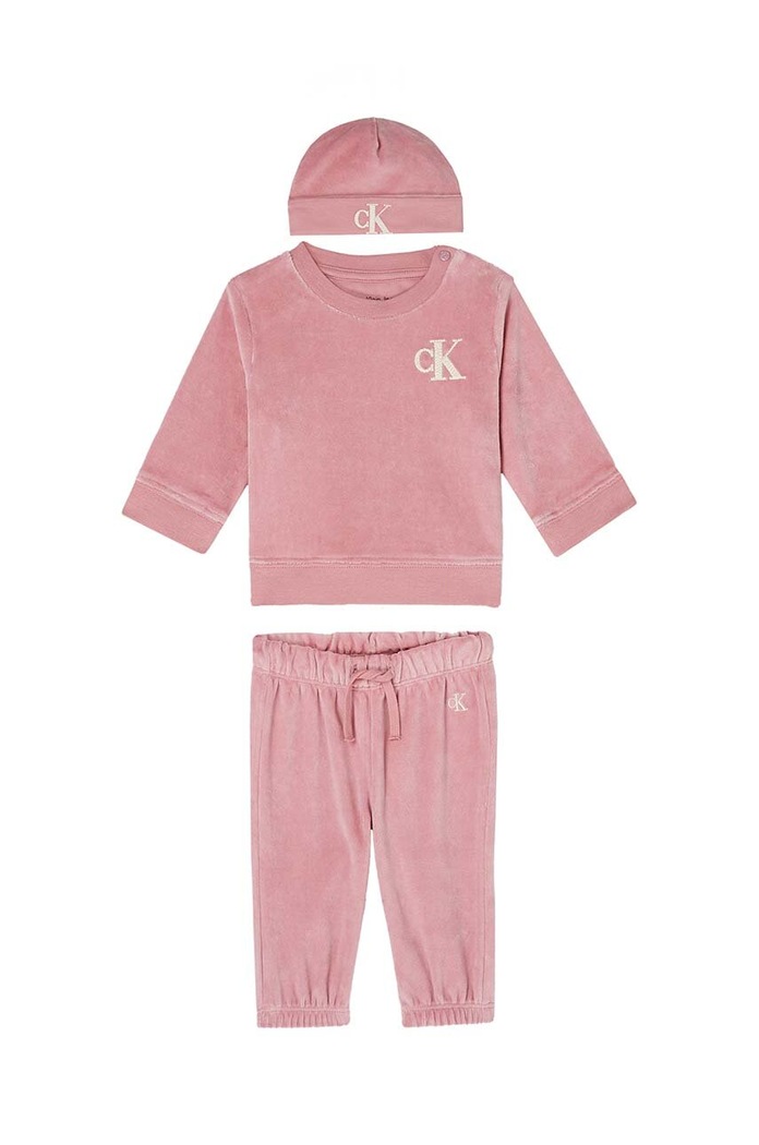 Calvin Klein Jeans dres niemowlęcy dzianina różowy IN0IN00100.9BYX