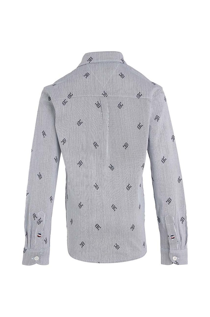 CHLAPEC Dětská bavlněná košile Tommy Hilfiger KB0KB08522.128.176.9BYX modrá