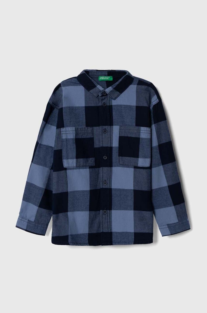 Dječja pamučna košulja United Colors of Benetton casual mornarsko plava 5LQHGQ014.P.SEASONAL